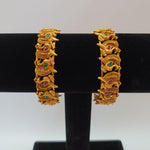 Beautiful Matt Finish Multi Stone Peacock 2.4 Size Bangles