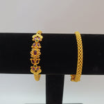 Beautiful multi stone Gold polish 2 Piece 2.4 Size Kada