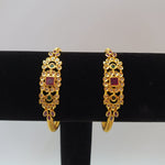 Beautiful multi stone Gold polish 2 Piece 2.4 Size Kada