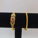 Beautiful multi stone Gold polish 2 Piece 2.4 Size Kada