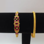 Beautiful Gold Polish AD And multi Stone kada Bangles Size 2.8