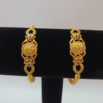 Beautiful Gold Polish Multistone Lakshmi 2 Piece kada Size 2.4