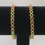 Beautiful multi Stone 2 Piece bangles Size 2.4 2.6 2.8