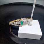 Beautiful Dual Tone Green And AD Bracelet