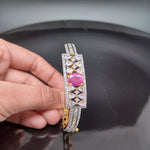 Beautiful Duel Tone Pink Stone AD Bracelet