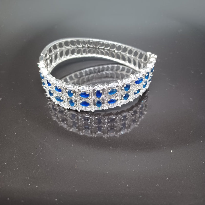 Beautiful White Polish Blue Stone AD Bracelet