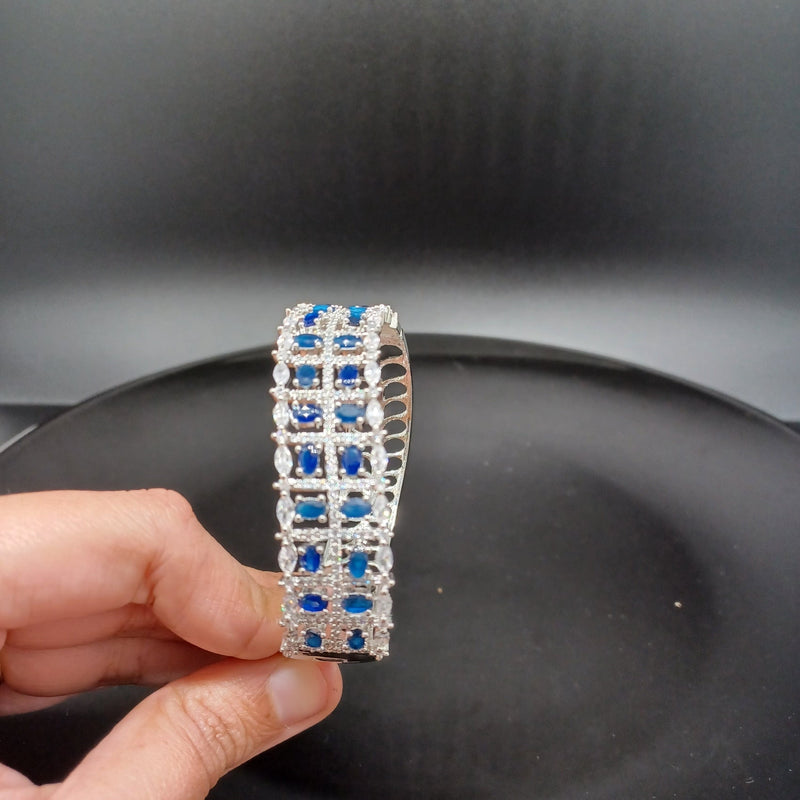 Beautiful White Polish Blue Stone AD Bracelet