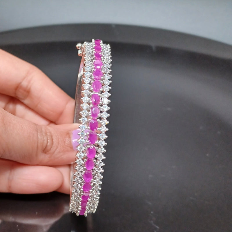 Beautiful White Polish PInk Stone Bracelet