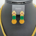 Beautiful Laxmi Kasu Chain Choker set-Saisuji Collections-C-Choker,Imitation Gold,Laxmi,Multi Stone,Nakshi,Temple,Temple Jewelry
