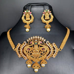 Beautiful Imitation Gold Lakshmi Choker With Errings