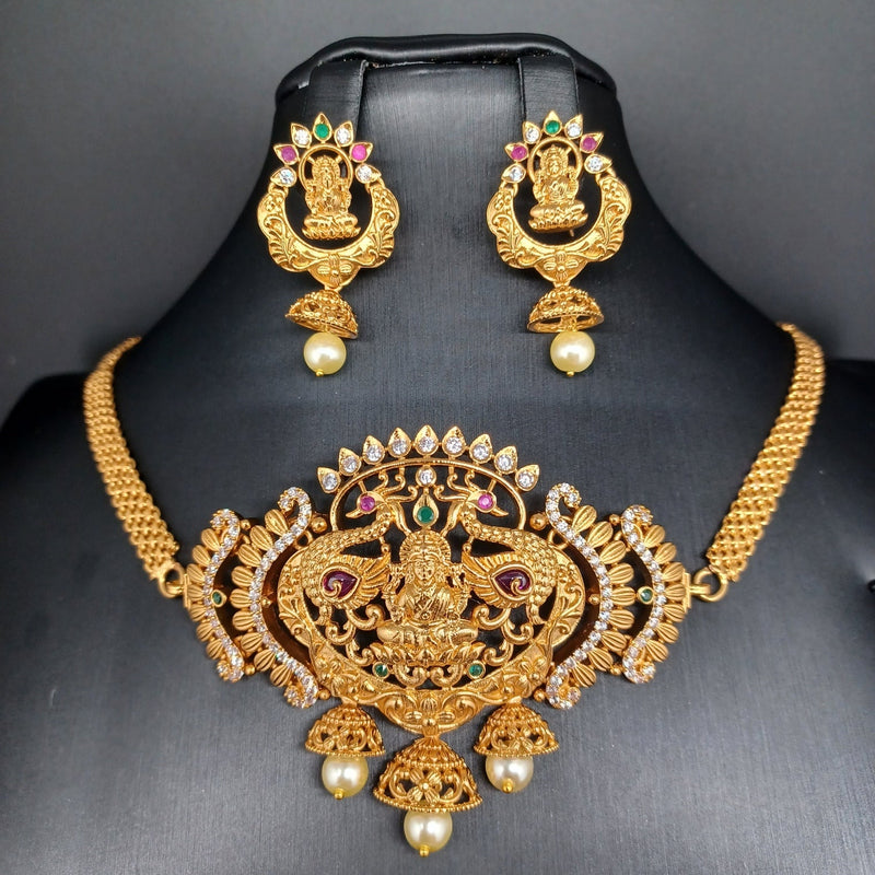 Beautiful Imitation Gold Lakshmi Choker With Errings