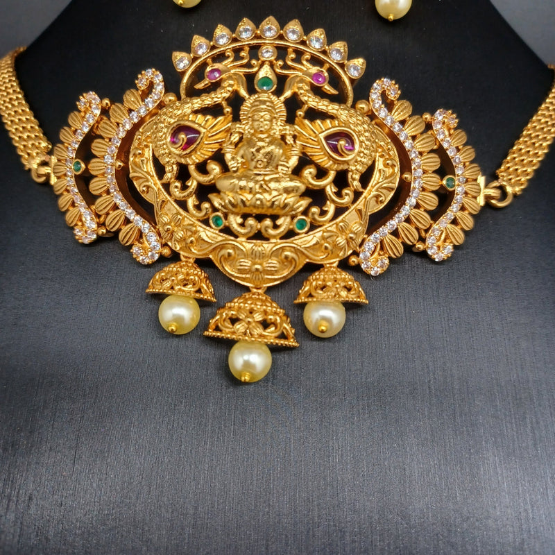 Beautiful Imitation Gold Lakshmi Choker With Errings