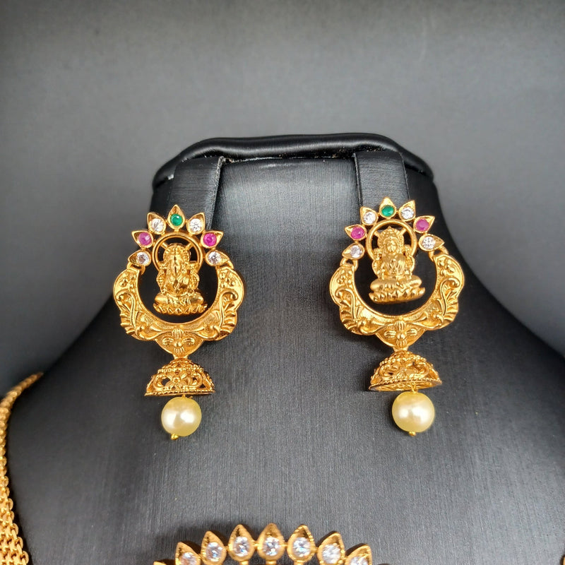 Beautiful Imitation Gold Lakshmi Choker With Errings