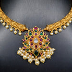 Beautiful Imitation Gold Multi Stone Kante With Earings