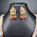 Beautiful Multi Stone Jadav Kundan Sugar Beads Choker With Earrings