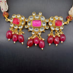 Beautiful Multi Stone Jadav Kundan Sugar Beads Choker With Earrings