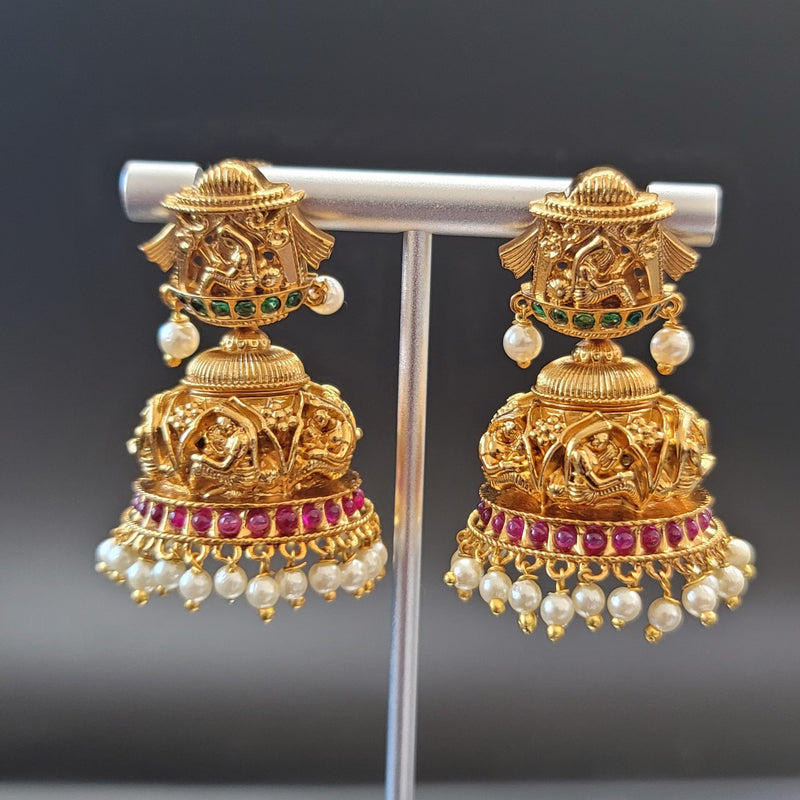 Beautiful Gold Polish Multistone Jumka