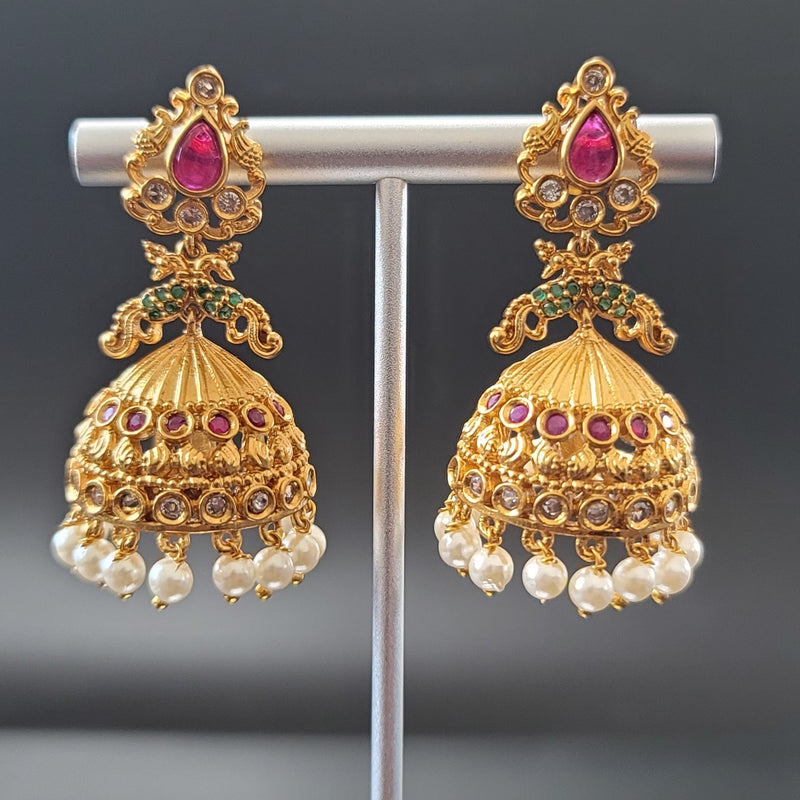 Beautiful Gold Polish Multi Stone Jumka