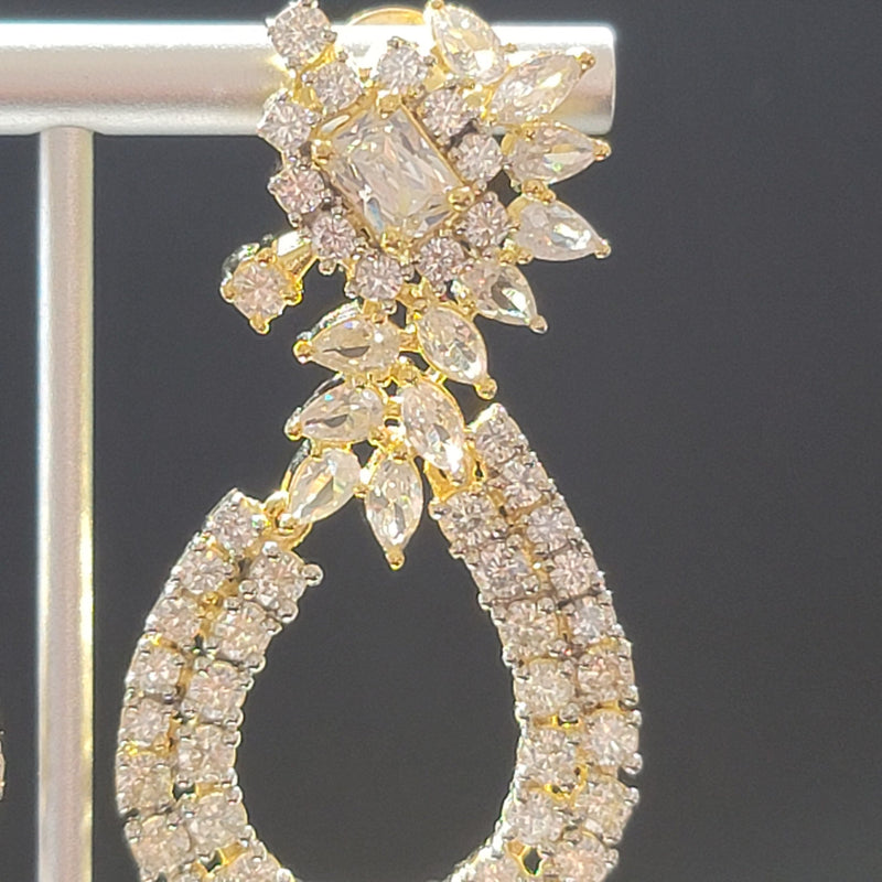 Beautiful AD Stone Gold polish Earrings