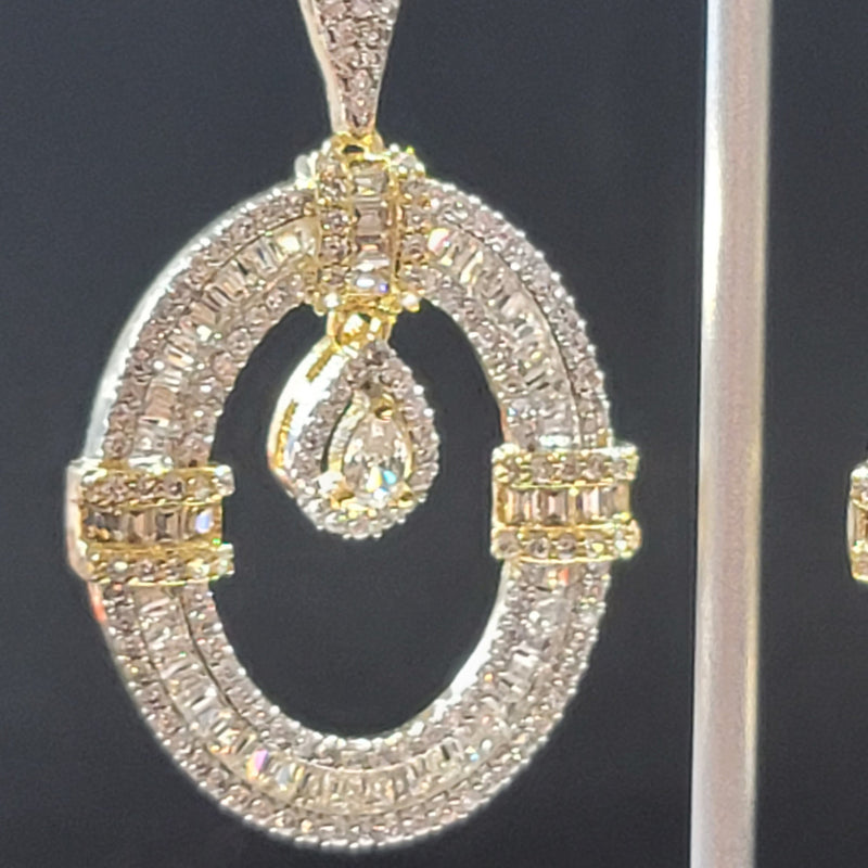 Beautiful AD Stone Gold polish Earrings