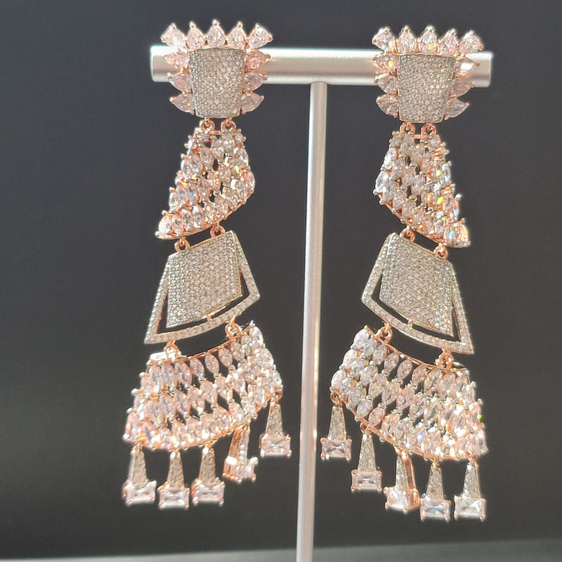 Beautiful AD Rose Gold Polish Earrings