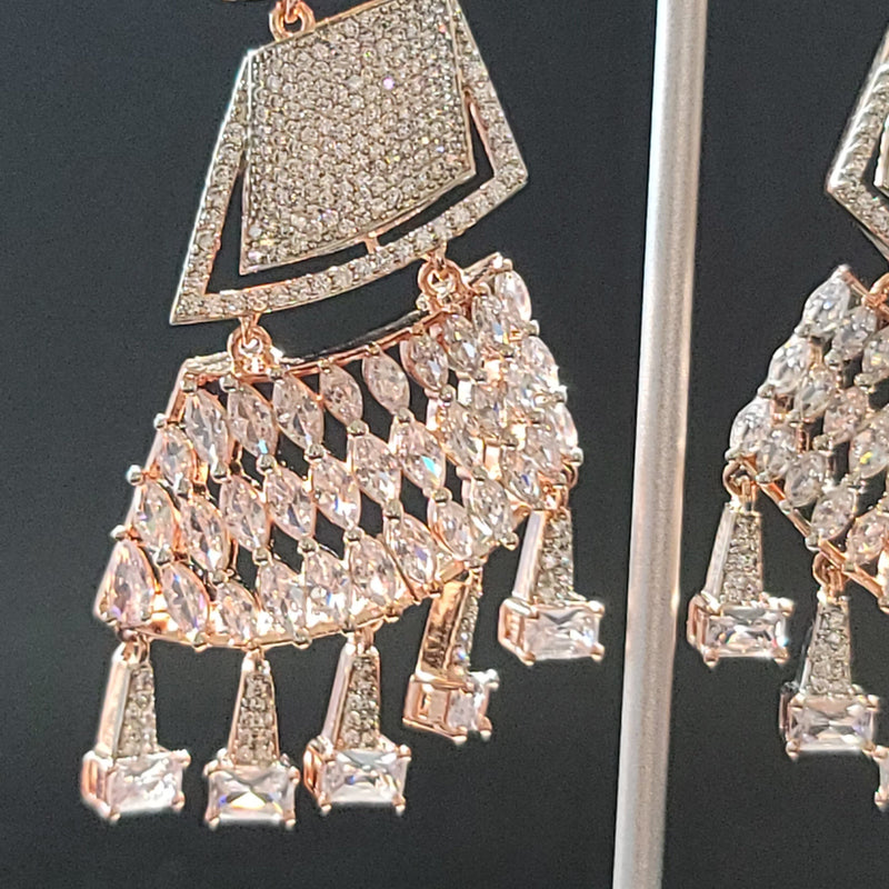 Beautiful AD Rose Gold Polish Earrings