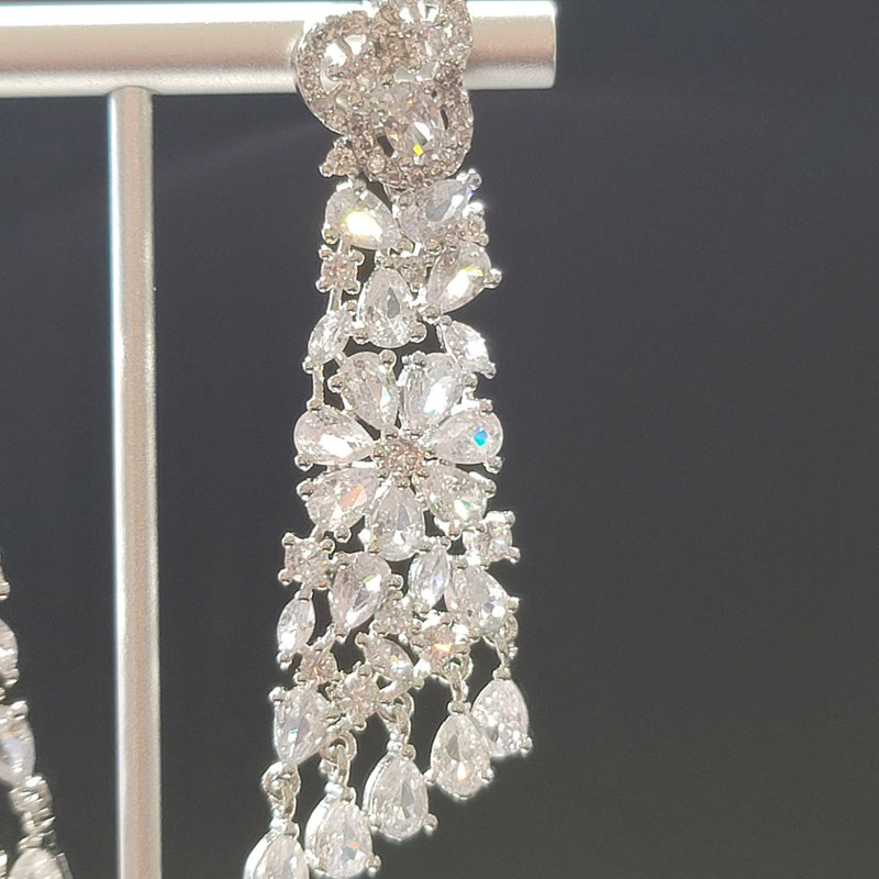Beautiful AD White Polish Earrings