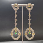 BEautiful AD And Green Stone Gold Polish Earrings