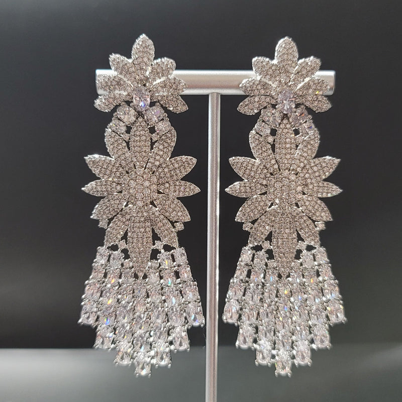 Beautiful AD White Polish Earrings