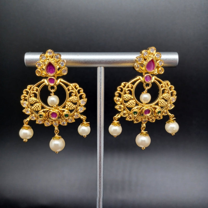 Beautiful AD And Ruby Small Earrings