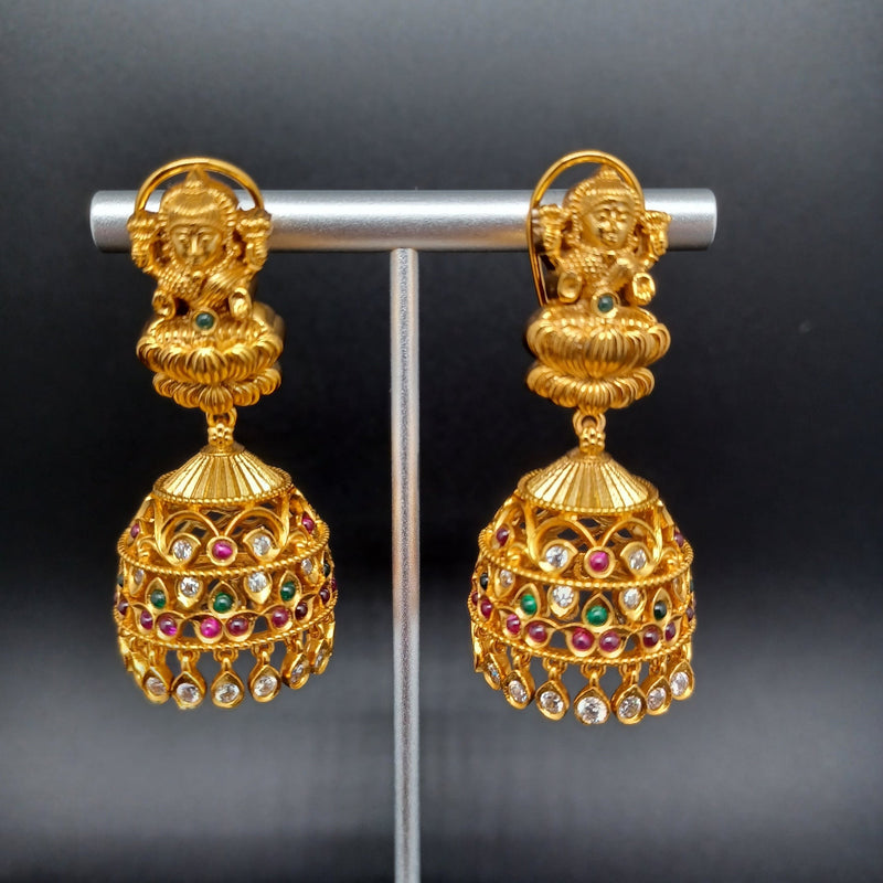 Beautiful AD And Multi Stone Lakshmi Jumka