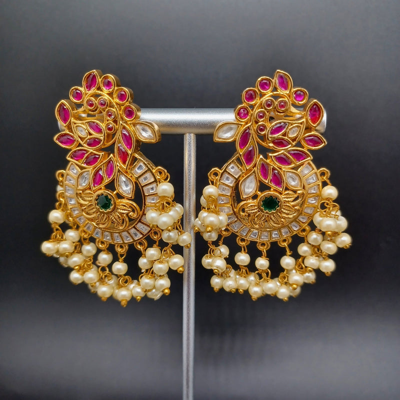 Beautiful Multi Stone Jadav Kundan Earrings