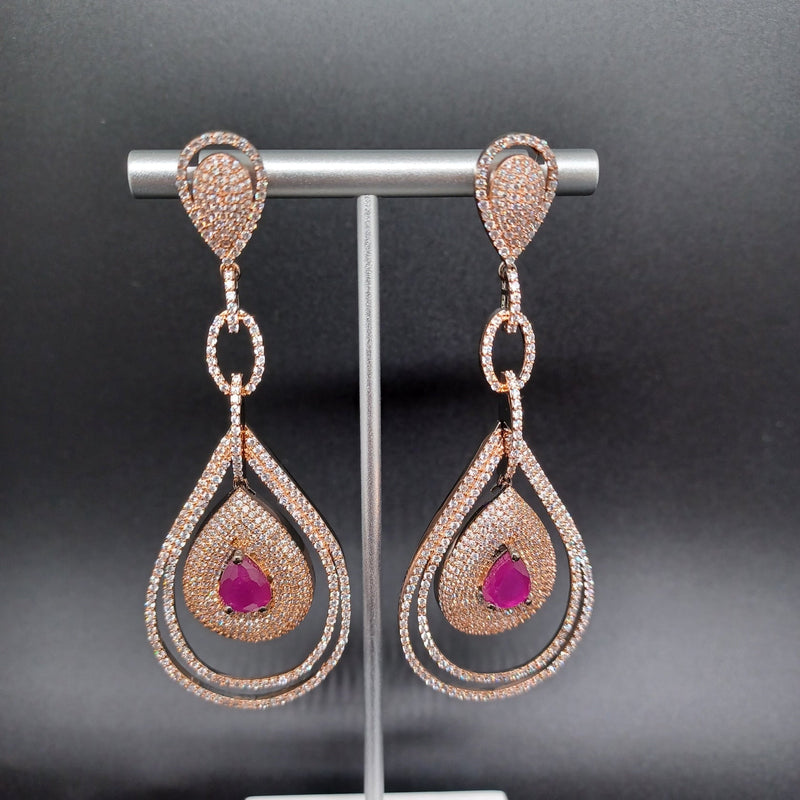 Beautiful Rose Gold Polish Pink Earrings