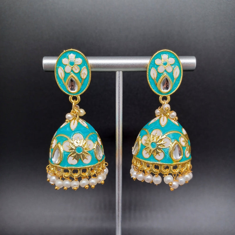 Beautiful Blue Color Meenakari Earings