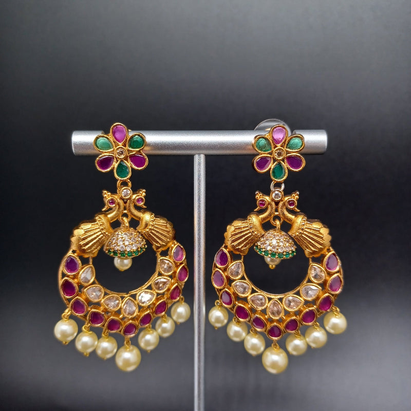 Beautiful Ad multi Stone Flower Earrings