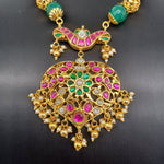 Beautiful Multi Strand Gold Chains With Jadav Kundan Locket