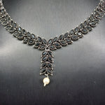 Beautiful Oxidised Black Small Necklce Set With Earrings