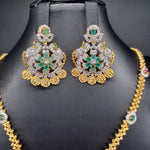 Beautiful Imitation Gold Multi Stone Set with Locket And Earrings