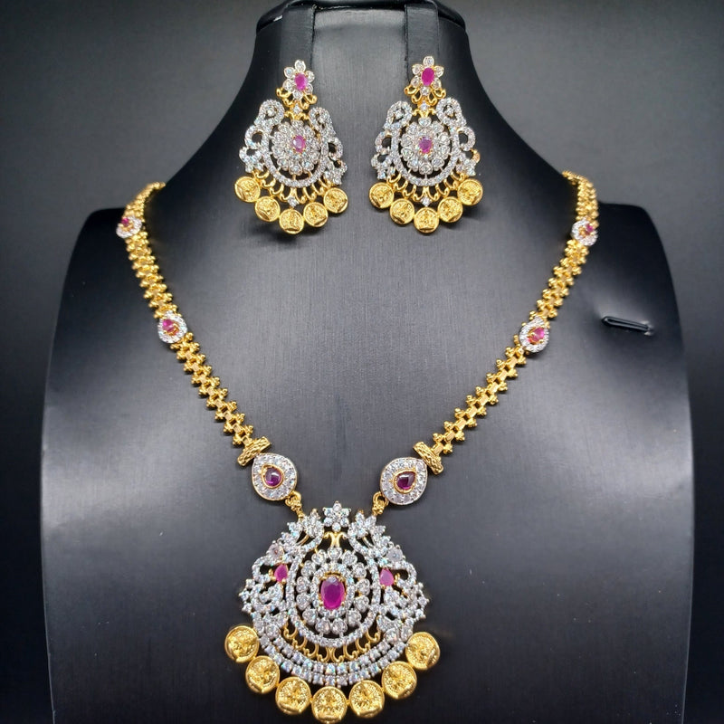 Beautiful Imitation Gold Multi Stone Set with Locket And Earrings