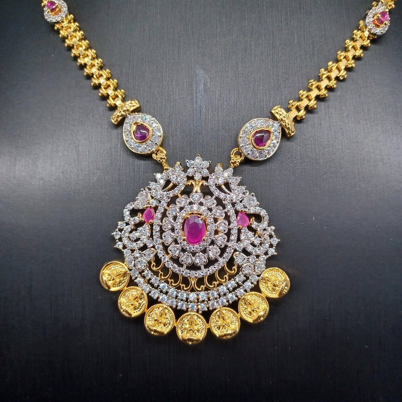 Beautiful Imitation Gold Multi Stone Set with Locket And Earrings