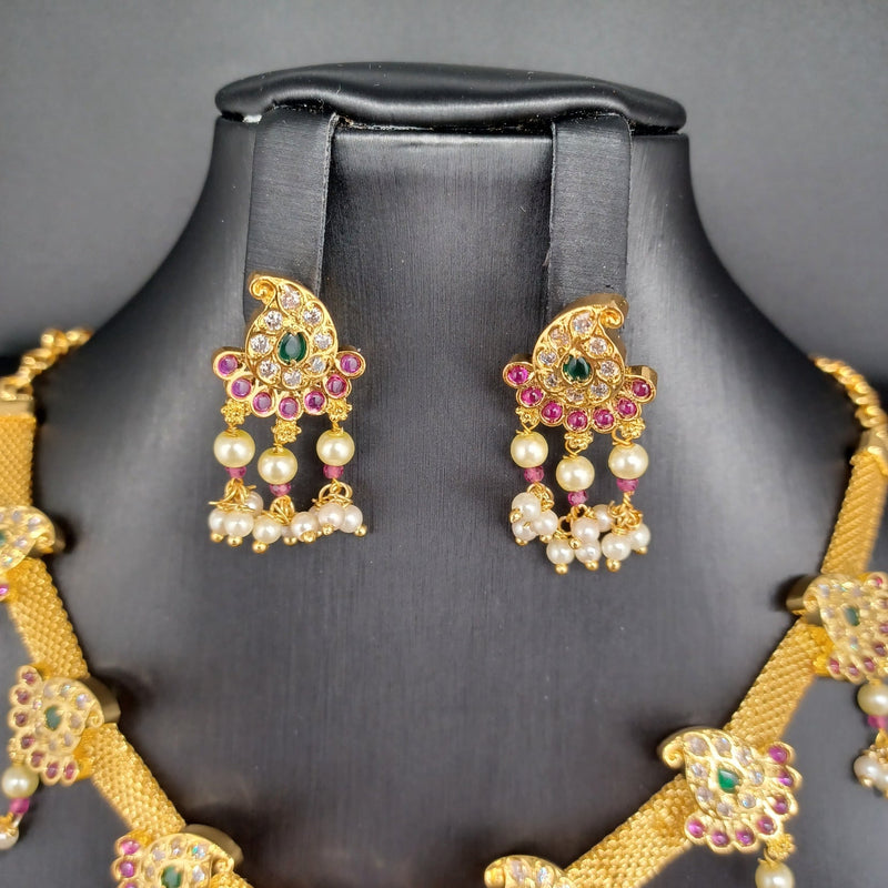Beautiful Imitation Gold Lakshmi And Mango Chain Choker With Earrings