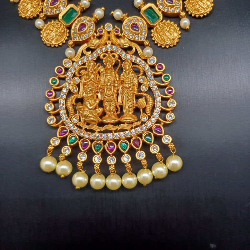 Beautiful Imitation Gold Lakshmi Chain Choker With Earrings