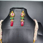 Beautiful Multi Stone Jadav Kundan Sugar Beads Necklace Set With Earrings