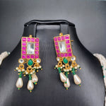 Beautiful Sugar Beads And Multi Stone Jadav Kundan choker With Earrings