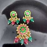 Beautiful jadav kundan Multi Stone Locket and Earings