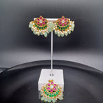 Beautiful Multi Stone Jadav Kundan Chandbali Locket And Earrings