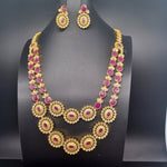 Beautiful AD And Ruby2 Lane Flower Haram With earrings