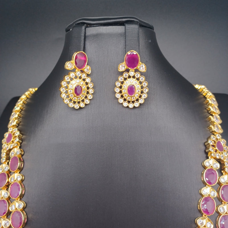 Beautiful AD And Ruby2 Lane Flower Haram With earrings