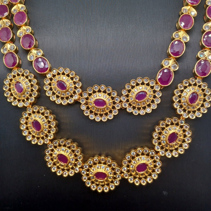 Beautiful AD And Ruby2 Lane Flower Haram With earrings