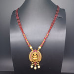 Beautiful Ruby Beads Mala with Lakshmi Devi Locket